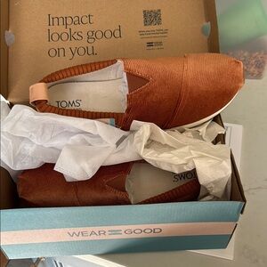 Brand new!! TOMS Rust Slip-On Shoes
